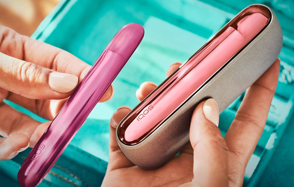 Srebrny IQOS ORIGINALS DUO z nakładką Cloud Pink