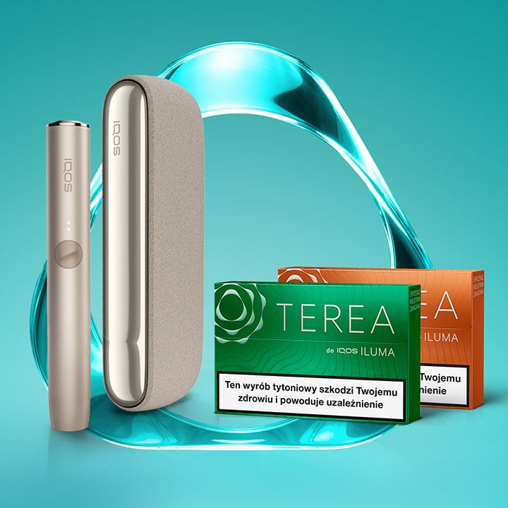 iqos iluma z dwoma paczkami wkładów tytoniowych TEREA