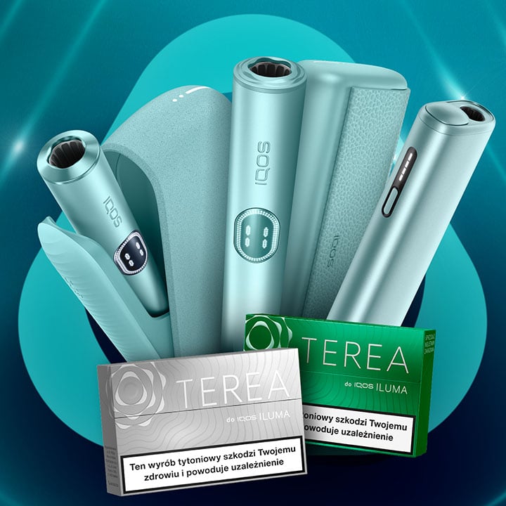 seria IQOS ILUMA i z dwoma paczkami TEREA