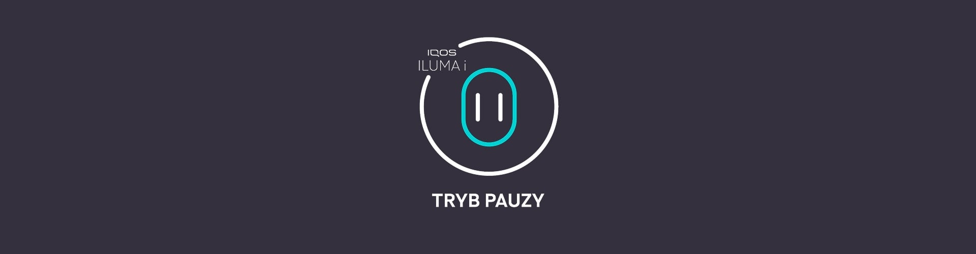 Biało-turkusowa ikona ilustrująca tryb pauzy w podgrzewaczu IQOS ILUMA i