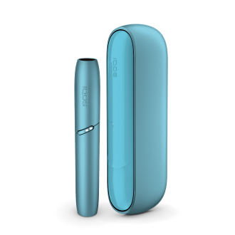 Przenośna ładowarka i podgrzewacz tytoniu IQOS Originals Duo w kolorze turkusowym.