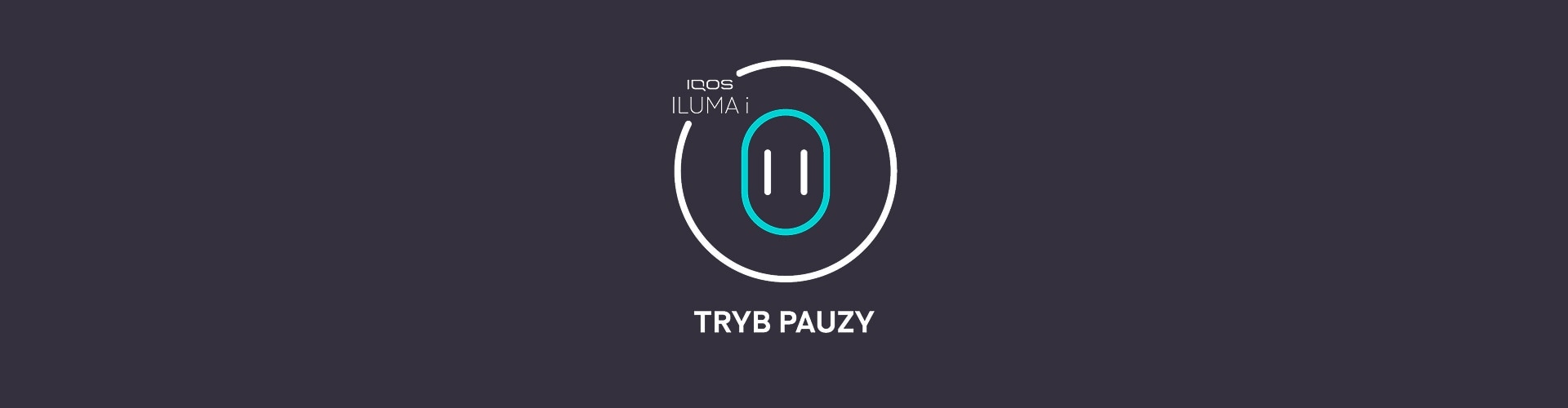 Biało-turkusowa ikona ilustrująca tryb pauzy w podgrzewaczu IQOS ILUMA i