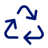 Granatowa ikona prezentująca recykling