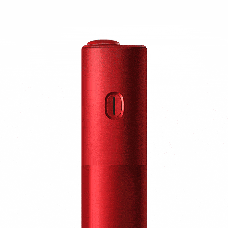 Zbliżenie na diody LED na podgrzewaczu Bonds by IQOS w kolorze czerwonym