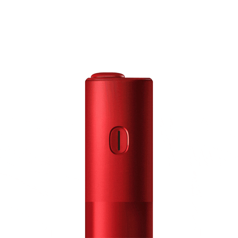 Zbliżenie na diody LED w podgrzewaczu Bonds by IQOS w kolorze czerwonym