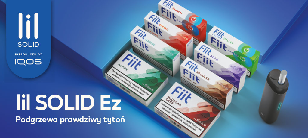 Nowe opakowania wkładów tytoniowych Fiit i urządzenie lil SOLID Ez